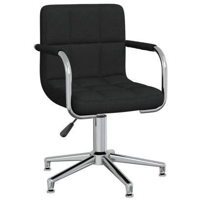 Scaun de bucătărie pivotant, negru, material textil GartenMobel Dekor