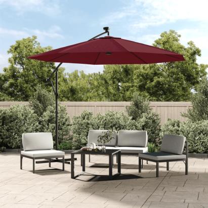 vida XL Pânză de schimb umbrelă de soare consolă, roșu bordo, 350 cm GartenMobel Dekor