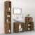 Set mobilier de baie, 4 piese, stejar fumuriu, lemn prelucrat GartenMobel Dekor