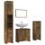 Set mobilier de baie, 4 piese, stejar fumuriu, lemn prelucrat GartenMobel Dekor