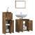 Set mobilier de baie, 3 piese, stejar fumuriu, lemn prelucrat GartenMobel Dekor