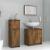 Set mobilier de baie, 3 piese, stejar fumuriu, lemn prelucrat GartenMobel Dekor