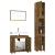 Set mobilier de baie, 3 piese, stejar fumuriu, lemn prelucrat GartenMobel Dekor