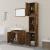 Set mobilier de baie, 3 piese, stejar fumuriu, lemn prelucrat GartenMobel Dekor