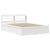 Cadru de pat cu tăblie, alb, 120x190 cm, lemn masiv pin GartenMobel Dekor