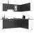Set dulap de bucătărie 11 piese „Porto” lemn negru prelucrat GartenMobel Dekor