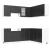 Set dulap de bucătărie 11 piese „Porto” lemn negru prelucrat GartenMobel Dekor