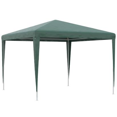 Pavilion pentru gradina/comercial, cadru otel, tesatura PE, pliabil, cu accesorii montare, verde, 2.93x2.93x2.52 m GartenVIP DiyLine