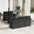 Set de canapea de grădină de 6 piese cu perne Negru Poliratan GartenMobel Dekor