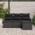 Set de Canapea Grădină  4 Piese cu Perne Rattan Polimer Negru, Canapea de Grădină  2 Locuri cu Perne Rattan Polimer Negru GartenMobel Dekor