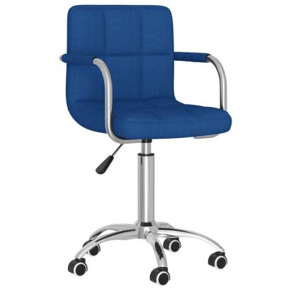 Scaun de bucătărie pivotant, albastru, material textil GartenMobel Dekor