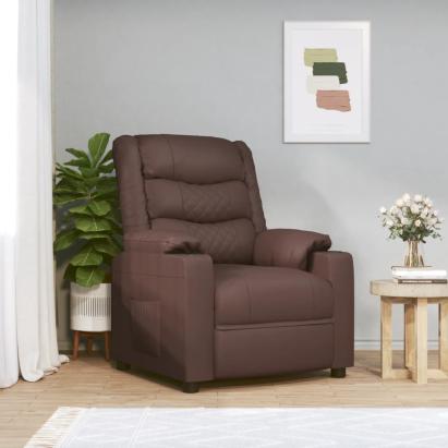 Fotoliu de masaj electric, maro, piele ecologică GartenMobel Dekor