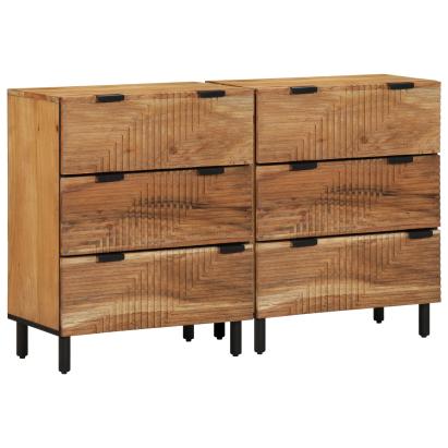 Sideboards 2 piese Marron 60x33x75 cm Lemn Masiv de Acacia GartenMobel Dekor