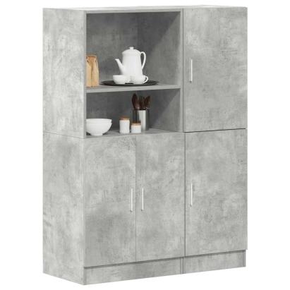 Set dulap de bucătărie 2 piese Lemn prelucrat gri beton GartenMobel Dekor