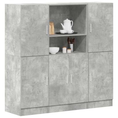 Set dulap de bucătărie 3 piese Lemn prelucrat gri beton GartenMobel Dekor