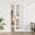 Set de uși glisante  cu set de accesorii Alb 73.5x211 cm Lemn solid Pin, Ușă de interior  cu sticlă 'ORKDAL'Alb 73.5x211x4 cm GartenMobel Dekor