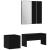 Set Mobilier pentru Hol  Lemn Ingineresc Negru Stejar, Set Mobilier pentru Hol  în Lemn Ingineresc Negru Stejar, Cutie pentru Plante  Negru Stejar 40x40x40 cm Lemn Ingineresc GartenMobel Dekor