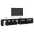 Dulapuri TV 3 pcs cu lumini LED din stejar negru,  Dulapuri TV cu lumini LED 2 pcs din stejar negru 60x35x40 cm lemn ingineresc GartenMobel Dekor