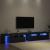 Dulapuri TV 3 pcs cu lumini LED din stejar negru,  Dulapuri TV cu lumini LED 2 pcs din stejar negru 60x35x40 cm lemn ingineresc GartenMobel Dekor