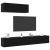 Set dulap TV cu 3 piese montat pe perete din stejar negru, lemn prelucrat GartenMobel Dekor