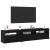 Cabinete TV  2 pcs cu lumini LED Stejar negru Lemn prelucrat, Suport TV  Stejar negru cu lumini LED, 60x35x40 cm, din lemn prelucrat GartenMobel Dekor