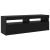 Set de 2 cabine TV cu lumini LED din lemn prelucrat de stejar negru, Cabinet TV  cu LED stejar negru 120x35x40 cm din lemn prelucrat GartenMobel Dekor