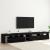 Set de 2 cabine TV cu lumini LED din lemn prelucrat de stejar negru, Cabinet TV  cu LED stejar negru 120x35x40 cm din lemn prelucrat GartenMobel Dekor