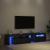 Cabinete TV 2 piese cu Lumini LED din Stejar Negru și Lemn Ingineresc,  Stand TV din Stejar Negru cu Lumini LED, 60x35x40 cm, Fabricat din Lemn Ingineresc GartenMobel Dekor
