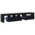 Cabinete TV 2 piese cu Lumini LED din Stejar Negru și Lemn Ingineresc,  Stand TV din Stejar Negru cu Lumini LED, 60x35x40 cm, Fabricat din Lemn Ingineresc GartenMobel Dekor