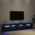 Cabinete TV 2 buc cu lumini LED din lemn ingineresc de stejar negru,  Suport TV cu lumini LED - Stejar Negru, 90x35x40 cm, fabricat din lemn ingineresc GartenMobel Dekor