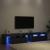 Cabinete TV  2 pcs cu LED-uri Stejar Negru Lemn Ingineresc, Suport TV  cu LED-uri - Stejar Negru, 90x35x40 cm, făcut din lemn ingineresc GartenMobel Dekor