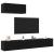 Set Mobilier TV 3 Piese Montat pe Perete Negru din Lemn Prelucrat GartenMobel Dekor