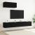 Set Mobilier TV 3 Piese Montat pe Perete Negru din Lemn Prelucrat GartenMobel Dekor