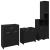 Set mobile baie  4 piese Stejar Negru Lemn prelucrat, Dulap de Baie  Stejar Negru 60x33x80 cm Fabricat din Lemn Prelucrat GartenMobel Dekor