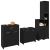 Set mobile baie  4 piese Stejar Negru Lemn prelucrat, Dulap de Baie  Stejar Negru 60x33x80 cm Fabricat din Lemn Prelucrat GartenMobel Dekor