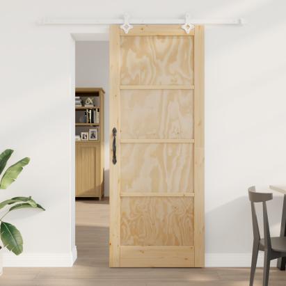 Ușa glisantă  cu set hardware 83x211 cm din lemn masiv de pin, Ușa de interior 'ORKDAL'83x211x4 cm din lemn masiv de pin GartenMobel Dekor