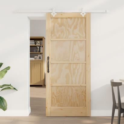 Ușă Glisantă  cu Set de Uși 86x198.5 cm din Lemn Solid de Pin, Ușă Interioară  "ORKDAL" 86x198.5x4 cm din Lemn Solid de Pin GartenMobel Dekor