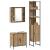 Cabinet baie Stejar artizanal 33x33x185.5 cm Lemn prelucrat GartenMobel Dekor