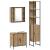 Cabinet baie Stejar artizanal 33x33x185.5 cm Lemn prelucrat GartenMobel Dekor
