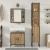 Cabinet baie Stejar artizanal 33x33x185.5 cm Lemn prelucrat GartenMobel Dekor