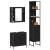 Cabinet Chiuvetă Baie  Stejar Negru 60x30x60 cm Lemn Prelucrat, Cabinet Baie  Stejar Negru 33x33x185.5 cm Lemn Prelucrat GartenMobel Dekor