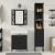 Cabinet Chiuvetă Baie  Stejar Negru 60x30x60 cm Lemn Prelucrat, Cabinet Baie  Stejar Negru 33x33x185.5 cm Lemn Prelucrat GartenMobel Dekor