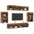 Raft flotant 2 buc Lemn vechi 40x28.5x40 cm Lemn prelucrat,  Dulapuri cu lumini LED 2 buc Lemn vechi 40x30x30 cm,  Dulapuri TV cu lumini LED 2 buc Lemn vechi 80x30x30 cm GartenMobel Dekor