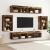 Raft flotant 2 buc Lemn vechi 40x28.5x40 cm Lemn prelucrat,  Dulapuri cu lumini LED 2 buc Lemn vechi 40x30x30 cm,  Dulapuri TV cu lumini LED 2 buc Lemn vechi 80x30x30 cm GartenMobel Dekor