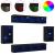 Raft suspendat  2 buc Stejar negru 40x28,5x40 cm din lemn ingineresc, Dulapuri de perete  cu lumini LED 2 buc Stejar negru 40x30x30 cm, Dulapuri de perete pentru TV  cu lumini LED 2 buc Stejar negru 80x30x30 cm GartenMobel Dekor