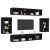 Raft suspendat  2 buc Stejar negru 40x28,5x40 cm din lemn ingineresc, Dulapuri de perete  cu lumini LED 2 buc Stejar negru 40x30x30 cm, Dulapuri de perete pentru TV  cu lumini LED 2 buc Stejar negru 80x30x30 cm GartenMobel Dekor