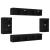 Raft suspendat  2 buc Stejar negru 40x28,5x40 cm din lemn ingineresc, Dulapuri de perete  cu lumini LED 2 buc Stejar negru 40x30x30 cm, Dulapuri de perete pentru TV  cu lumini LED 2 buc Stejar negru 80x30x30 cm GartenMobel Dekor