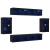 Raft suspendat  2 buc Stejar negru 40x28,5x40 cm din lemn ingineresc, Dulapuri de perete  cu lumini LED 2 buc Stejar negru 40x30x30 cm, Dulapuri de perete pentru TV  cu lumini LED 2 buc Stejar negru 80x30x30 cm GartenMobel Dekor