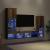 Dulap TV  cu lumini LED Lemn erodat 40.5x30x102 cm, Dulapuri TV  cu lumini LED 2 buc Lemn erodat 80x30x30 cm GartenMobel Dekor