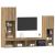 Dulap TV  cu lumini LED Stejar artizanal 40.5x30x102 cm, Dulapuri TV  cu lumini LED 2 bucăți Stejar artizanal 80x30x30 cm GartenMobel Dekor